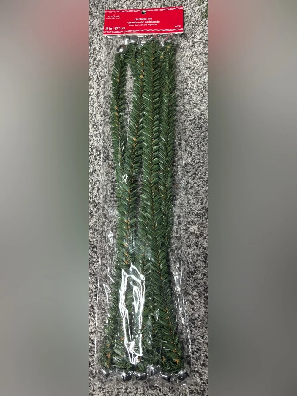 Ashland Green Garland Ties with Silver Bells